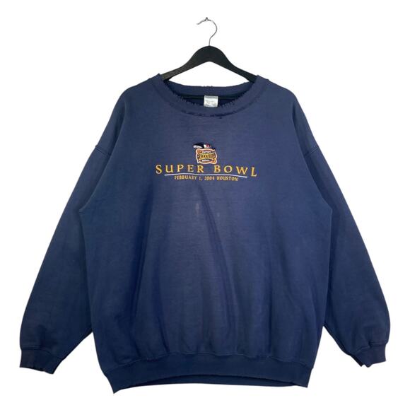 Vintage Super Bowl XXXVIII 2004 Houston NFL Crewneck Large - Picture 1 of 7